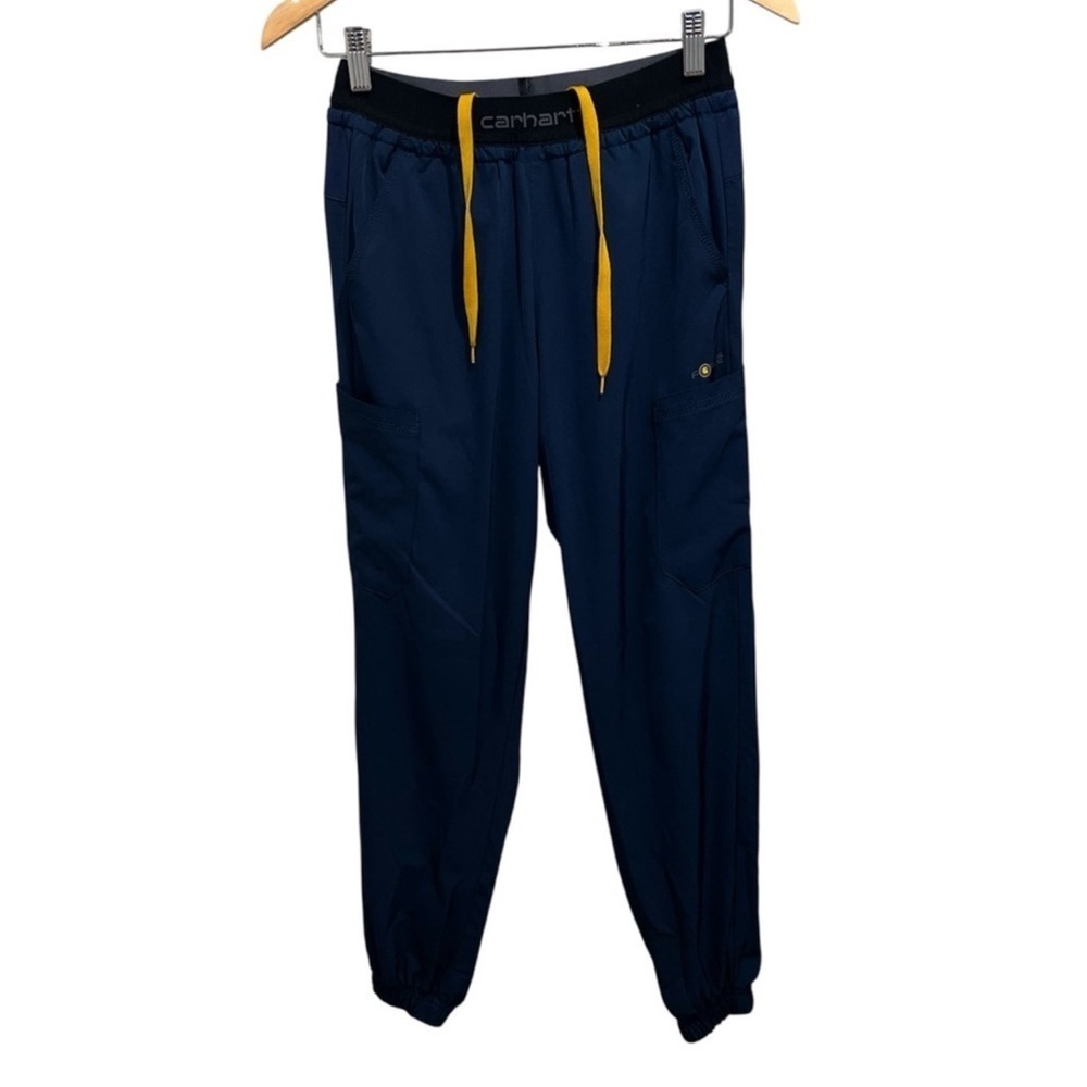 Carhartt Unisex Blue Joggers with Yellow Accents